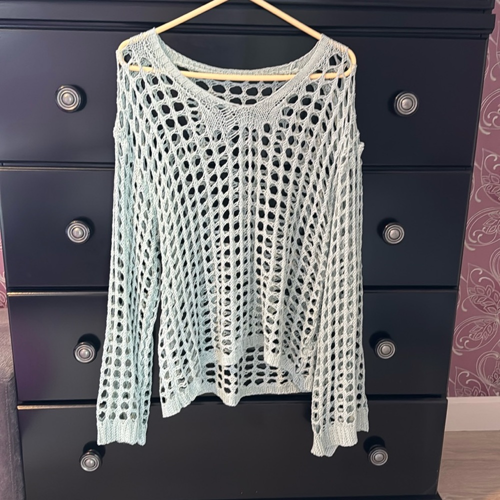 NWOT Open Crochet Sweater
